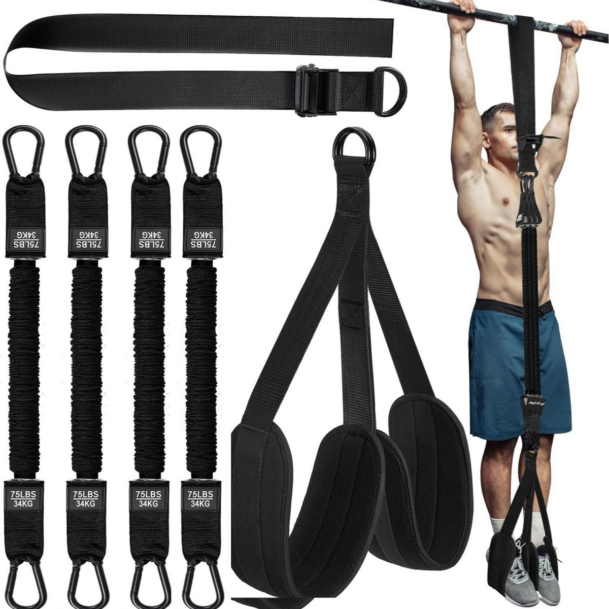 💪 Heavy-duty Pull Up Workout Band | Adjustable Workout & Strength Training Band