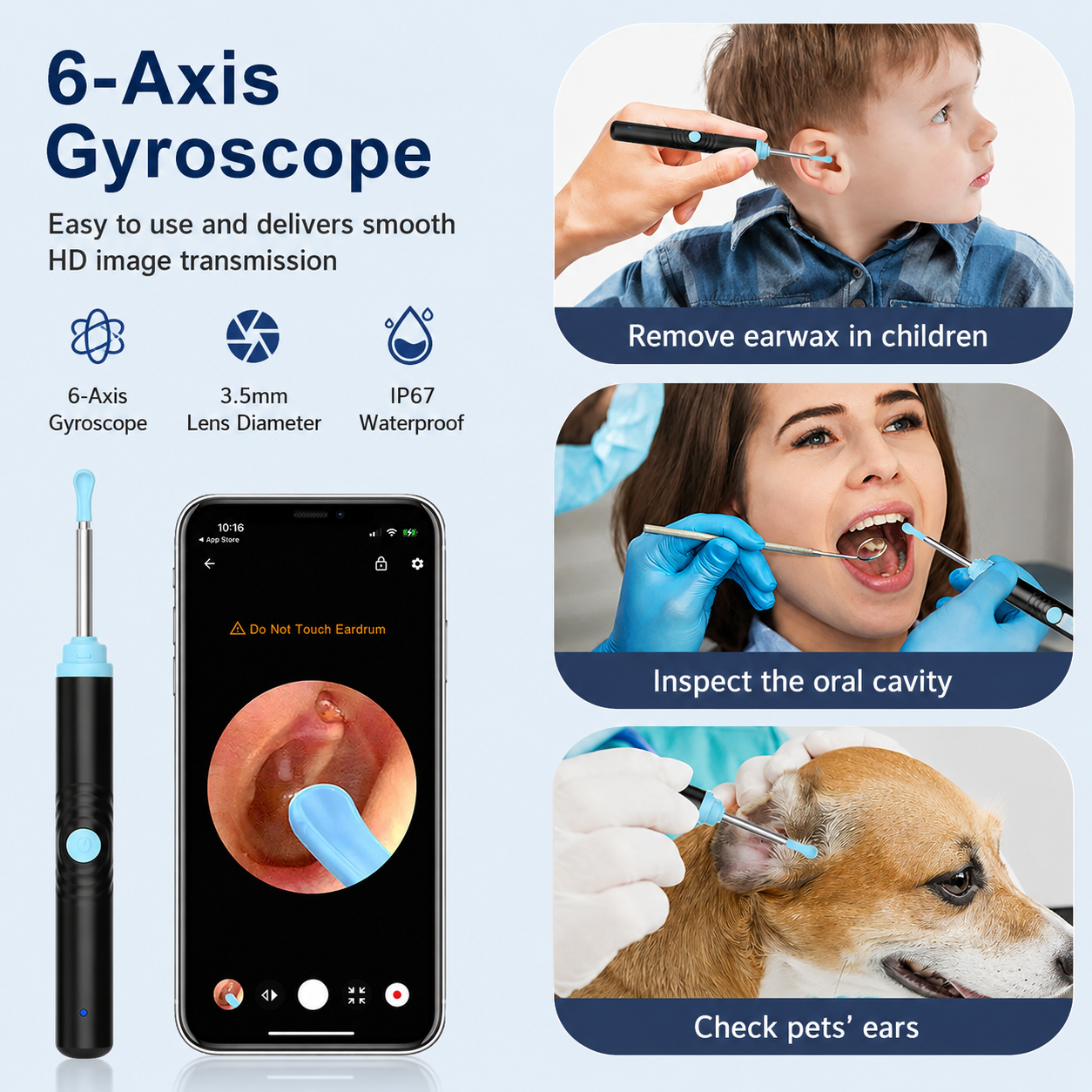 👂 Smart Visual Ear Cleaner with HD Camera 📷 | WiFi Ear Wax Removal Tool with LED Light & Waterproof Design