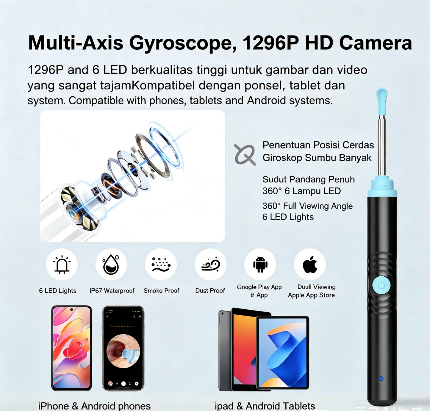 👂 Smart Visual Ear Cleaner with HD Camera 📷 | WiFi Ear Wax Removal Tool with LED Light & Waterproof Design