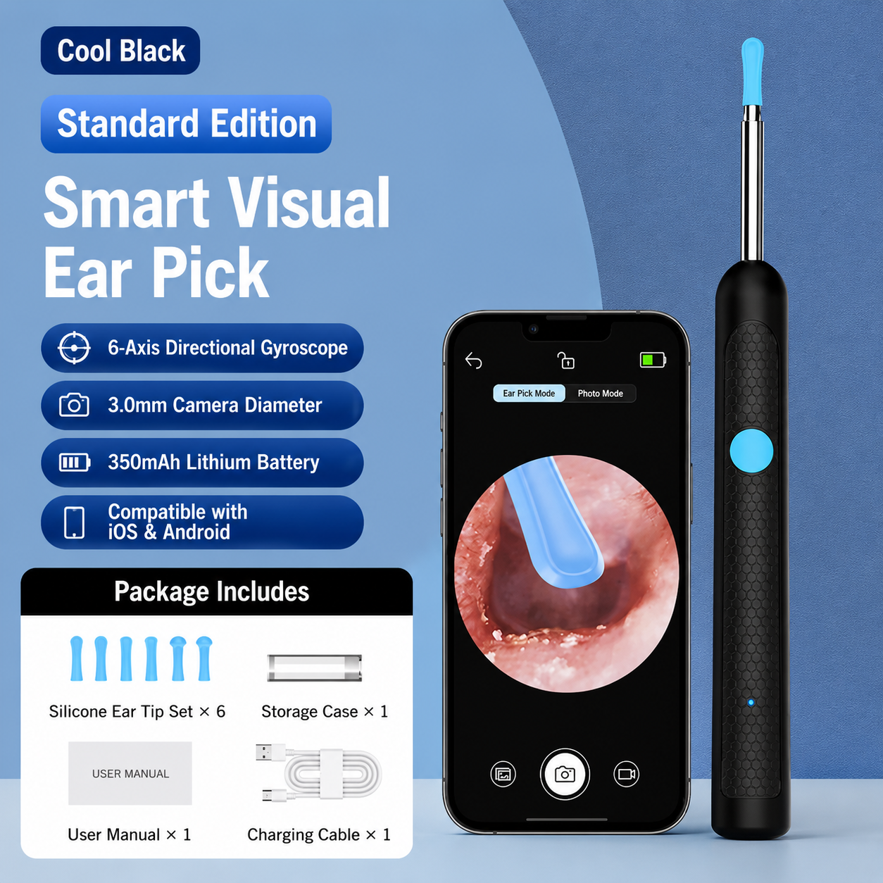 👂 Smart Visual Ear Cleaner with HD Camera 📷 | WiFi Ear Wax Removal Tool with LED Light & Waterproof Design