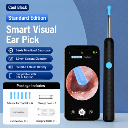 👂 Smart Visual Ear Cleaner with HD Camera 📷 | WiFi Ear Wax Removal Tool with LED Light & Waterproof Design