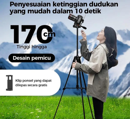 📸 Professional DSLR Camera Tripod Kit 🎥 | Portable Travel Stand with Phone Holder, Bluetooth Remote & Carry Bag