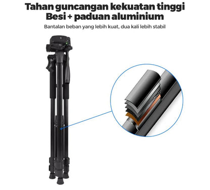 📸 Professional DSLR Camera Tripod Kit 🎥 | Portable Travel Stand with Phone Holder, Bluetooth Remote & Carry Bag