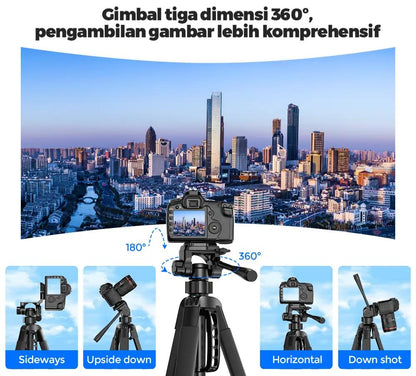 📸 Professional DSLR Camera Tripod Kit 🎥 | Portable Travel Stand with Phone Holder, Bluetooth Remote & Carry Bag