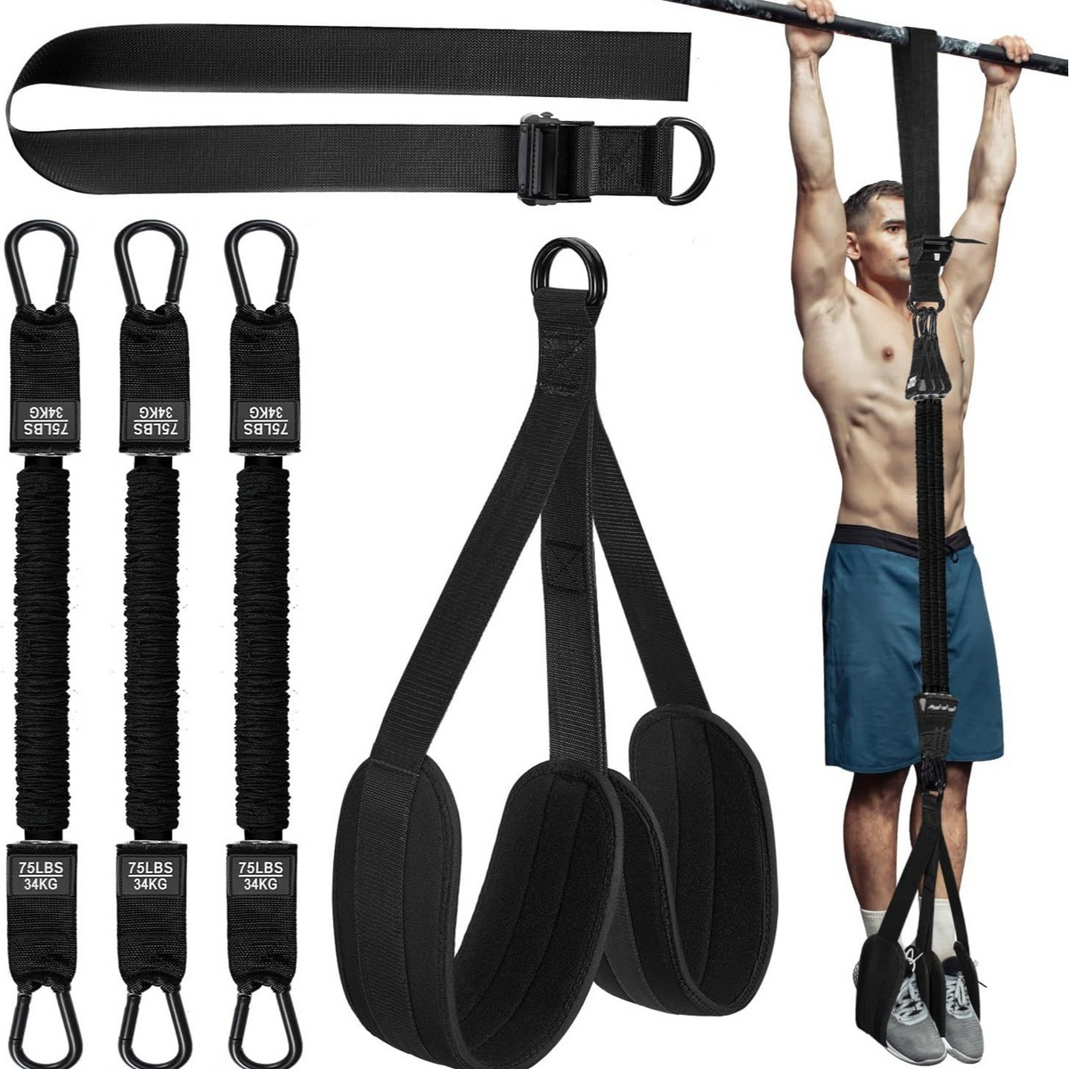 💪 Heavy-duty Pull Up Workout Band | Adjustable Workout & Strength Training Band