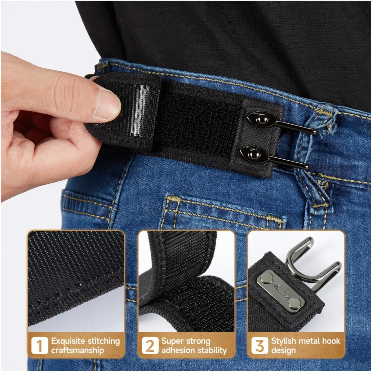 ✨ Invisible No-Buckle Belt | Elastic Stretch Belt for Men & Women – 2 Pack